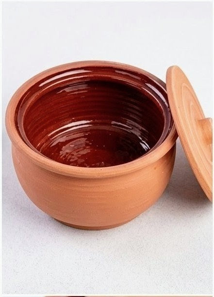 Clay Cooking Handi Pot with Lid, Medium